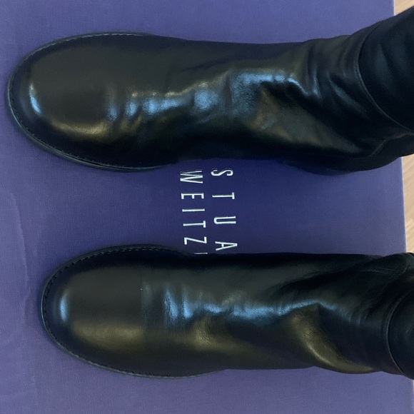 Stuart weitzman Women’s Black leather Tall 5050 Riding Boots 8 worn once - Picture 3 of 13